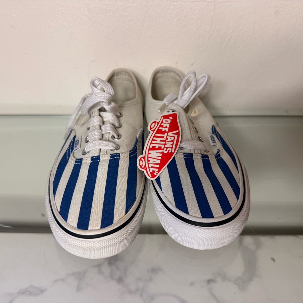 Vans Kids Striped Blue and White Sneakers
